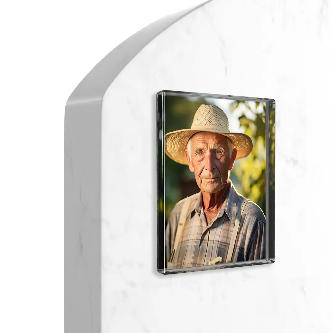 Zdjęcie na krysztale na pomnik